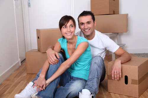 Removal team packing and protecting household items