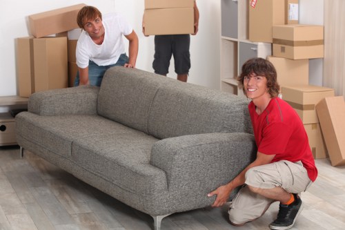 Commercial movers relocating office equipment in Bullscross