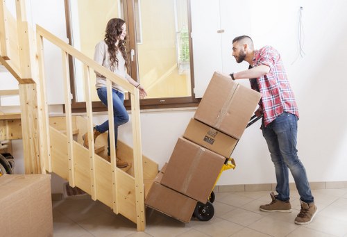 Local commercial movers handling office equipment in Bullscross