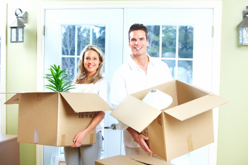 Furniture and boxes prepared for local moving day