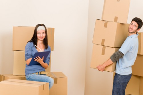 Moving team loading furniture with careful access planning in Bullscross
