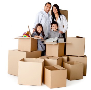 Prepared household boxes and furniture ready for a Bullscross move